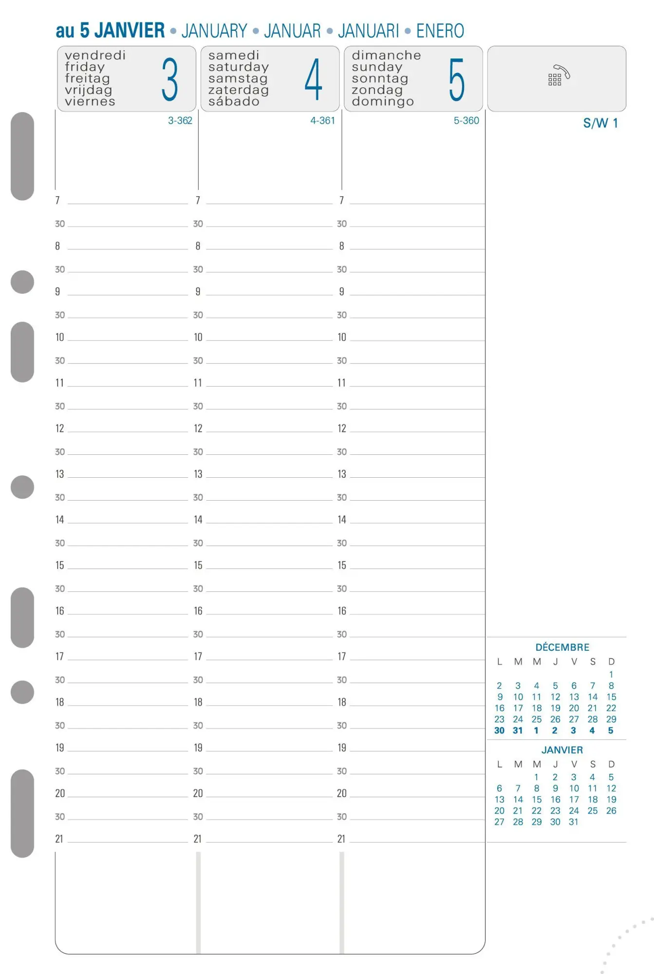Cover: 3660942001342 | Kalender 1 Woche 2 Seiten senkrecht 2027 | Kalendereinlage | Quo Vadis
