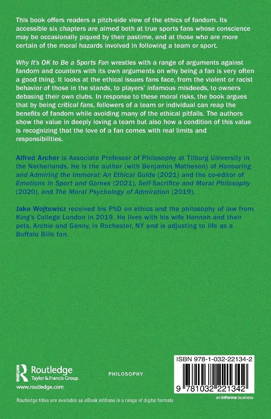 Rückseite: 9781032221342 | Why It's OK to Be a Sports Fan | Alfred Archer (u. a.) | Taschenbuch