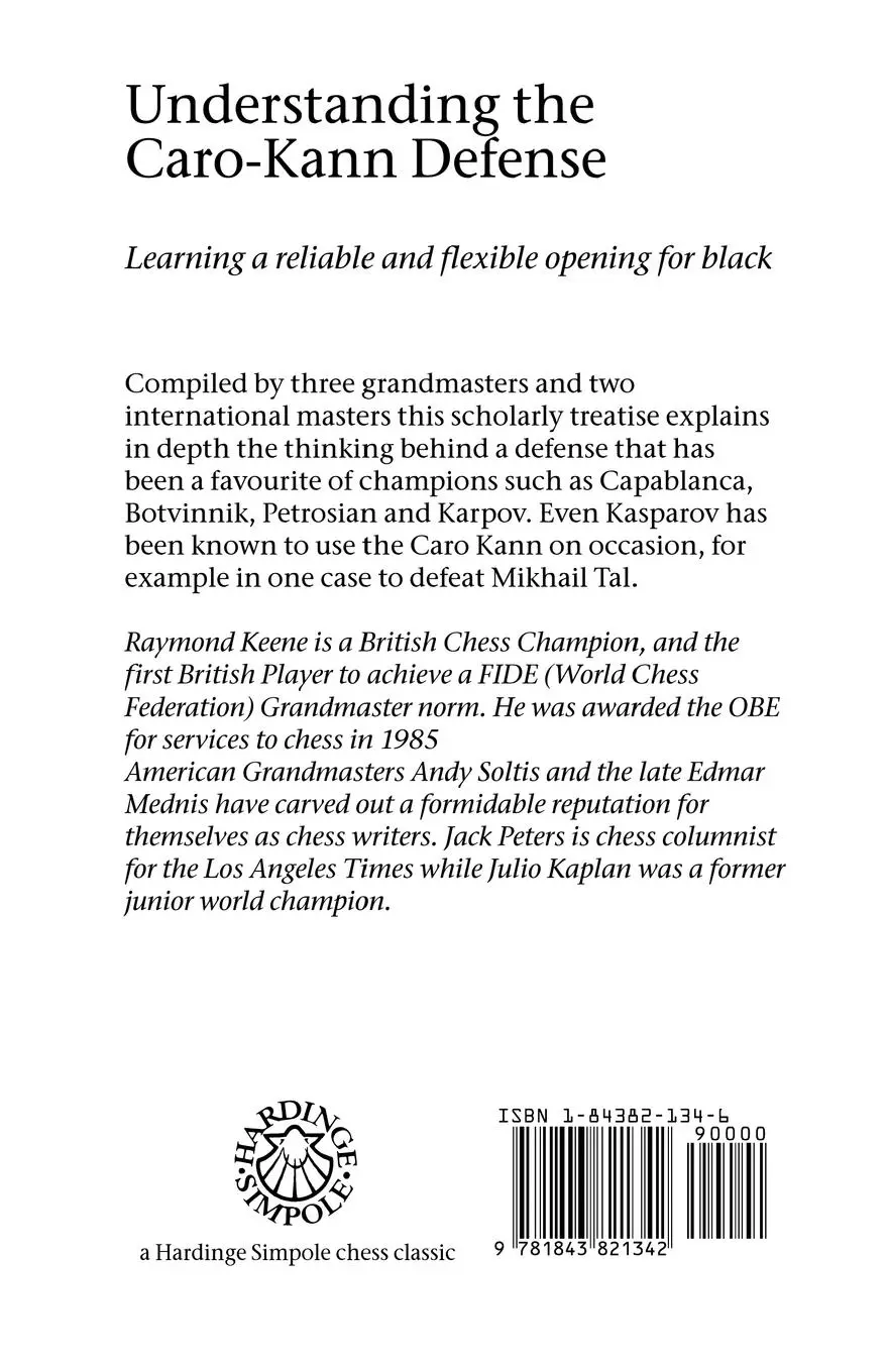 Rückseite: 9781843821342 | Understanding the Caro-Kann Defense | Raymond Keene (u. a.) | Buch