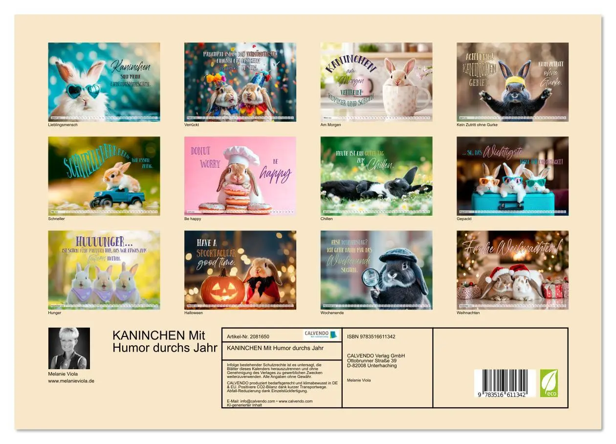 Bild: 9783516611342 | KANINCHEN Mit Humor durchs Jahr (hochwertiger Premium Wandkalender...