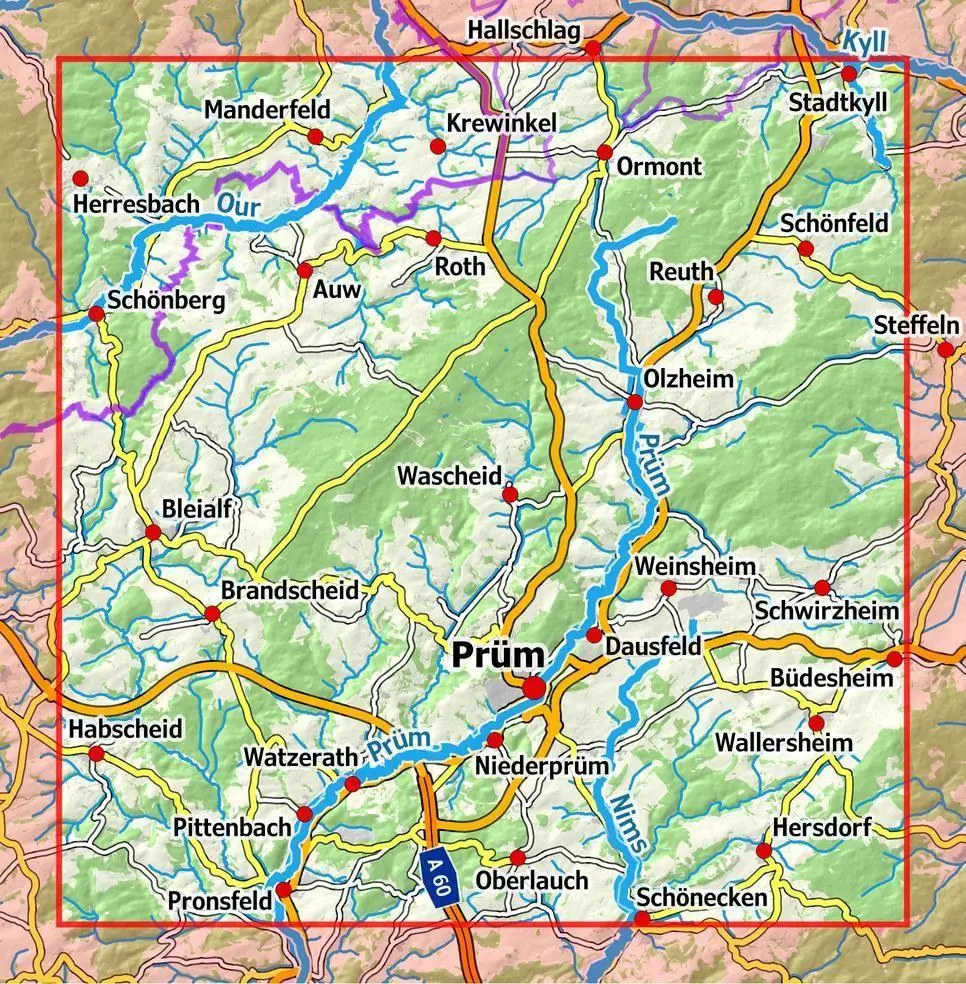 Bild: 9783960991342 | Eifelwandern 12 - Prümer Land, Schneifel | NaturNavi | (Land-)Karte