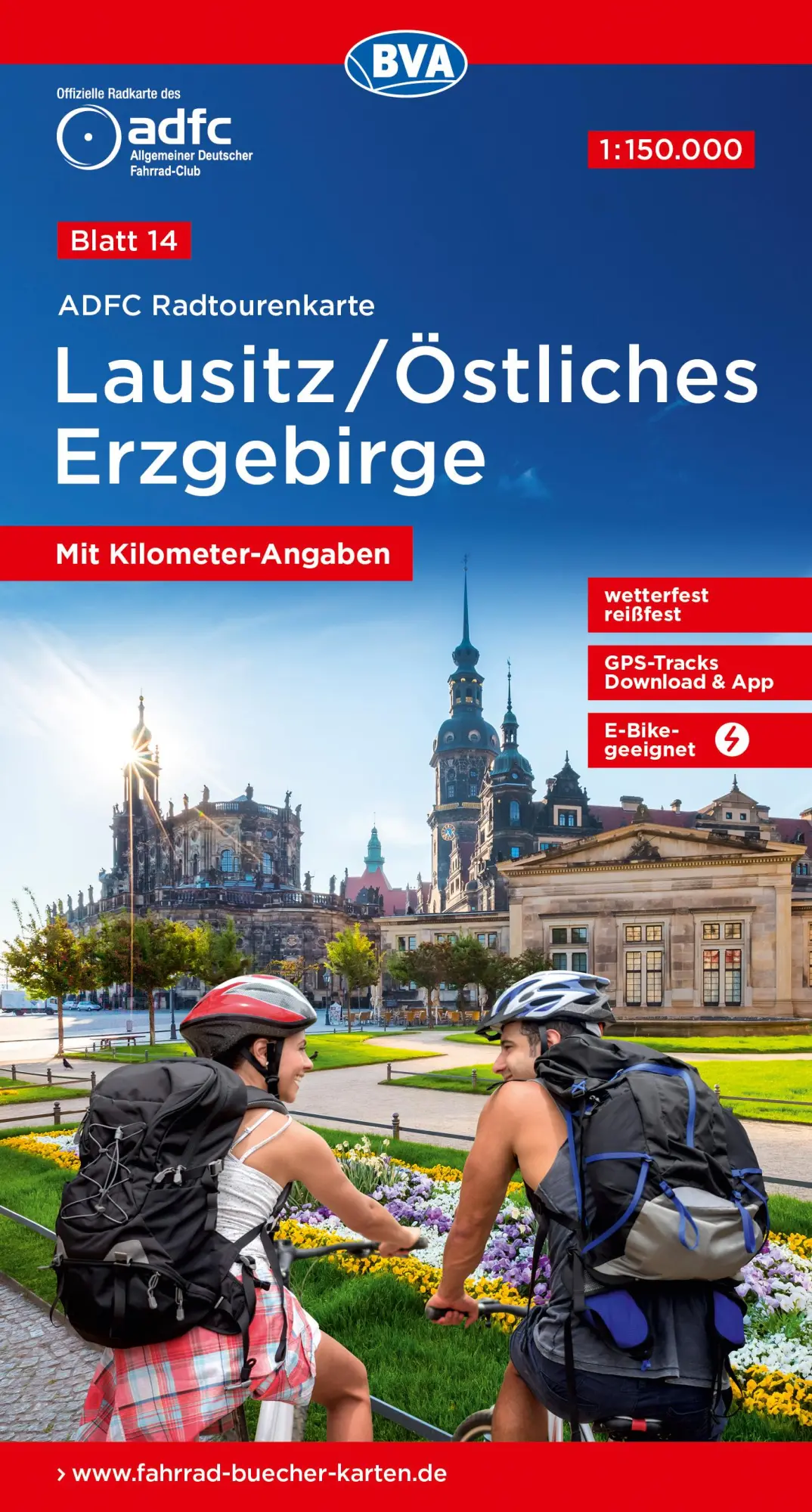 Cover: 9783969901342 | ADFC-Radtourenkarte 14 Lausitz /Östliches Erzgebirge 1:150.000,...