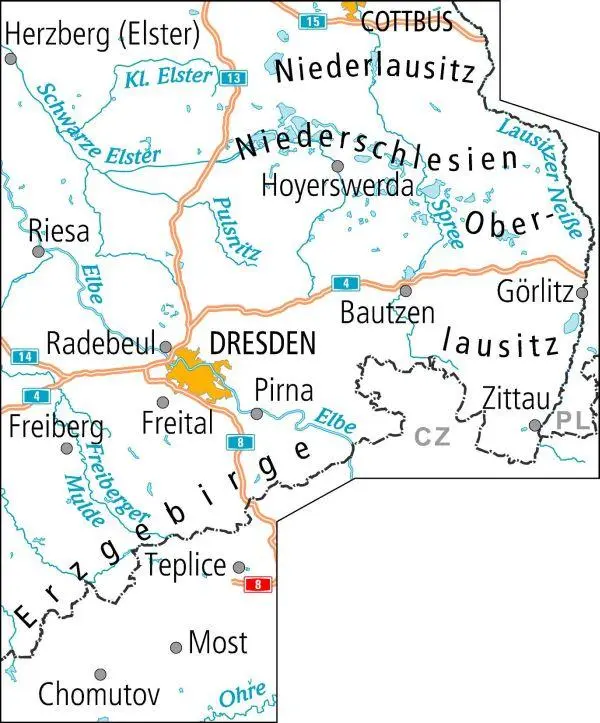 Rückseite: 9783969901342 | ADFC-Radtourenkarte 14 Lausitz /Östliches Erzgebirge 1:150.000,...