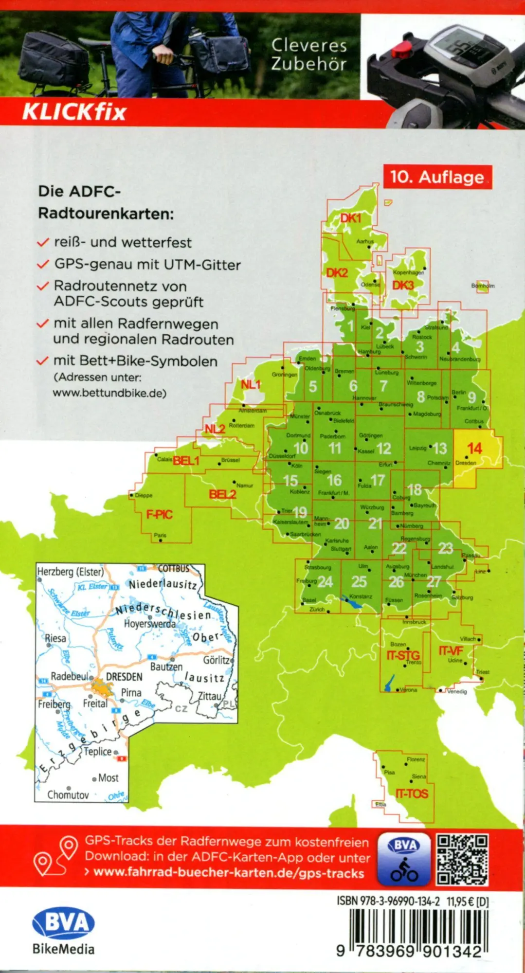 Bild: 9783969901342 | ADFC-Radtourenkarte 14 Lausitz /Östliches Erzgebirge 1:150.000,...