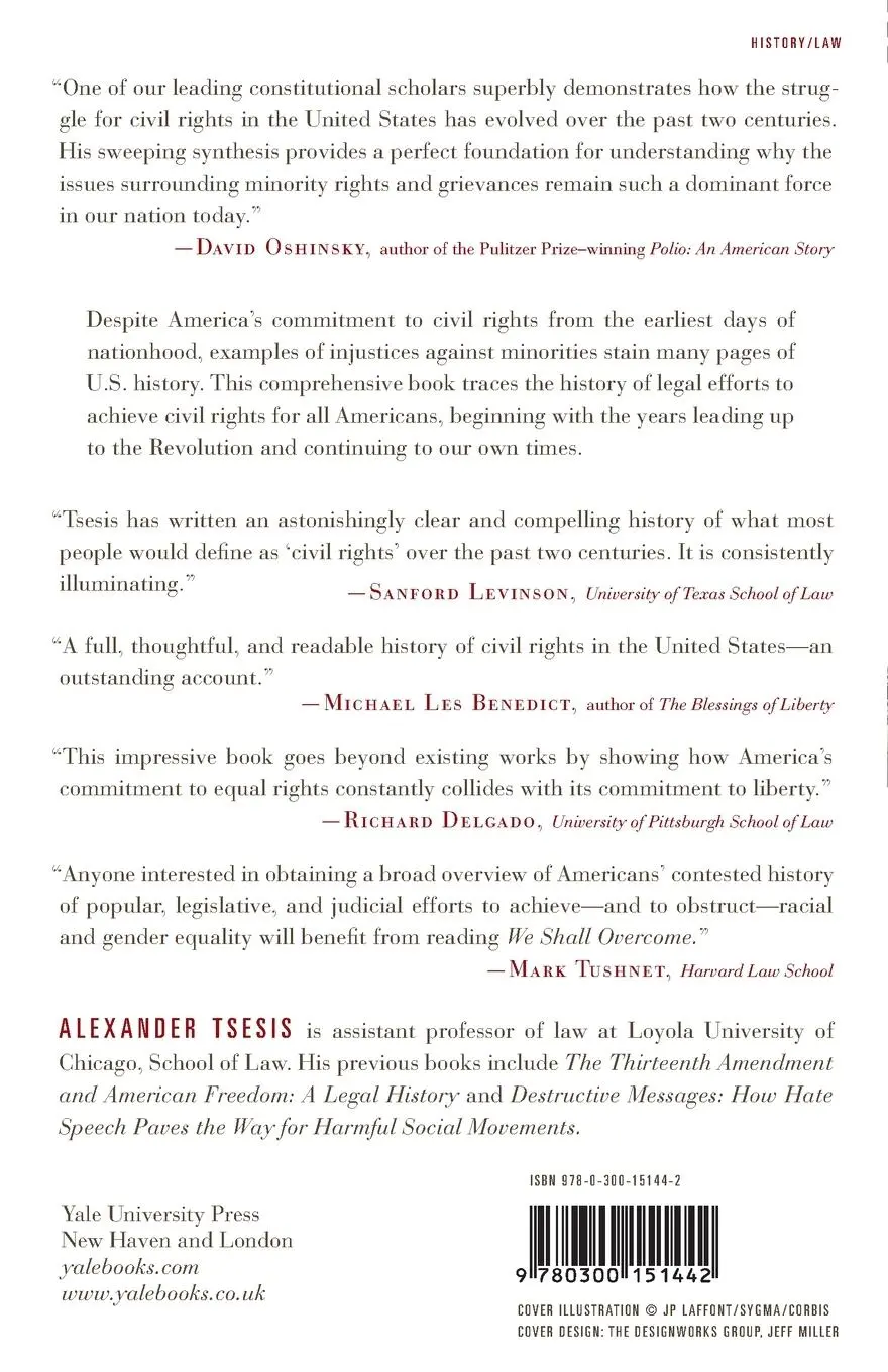 Rückseite: 9780300151442 | We Shall Overcome | A History of Civil Rights and the Law | Tsesis