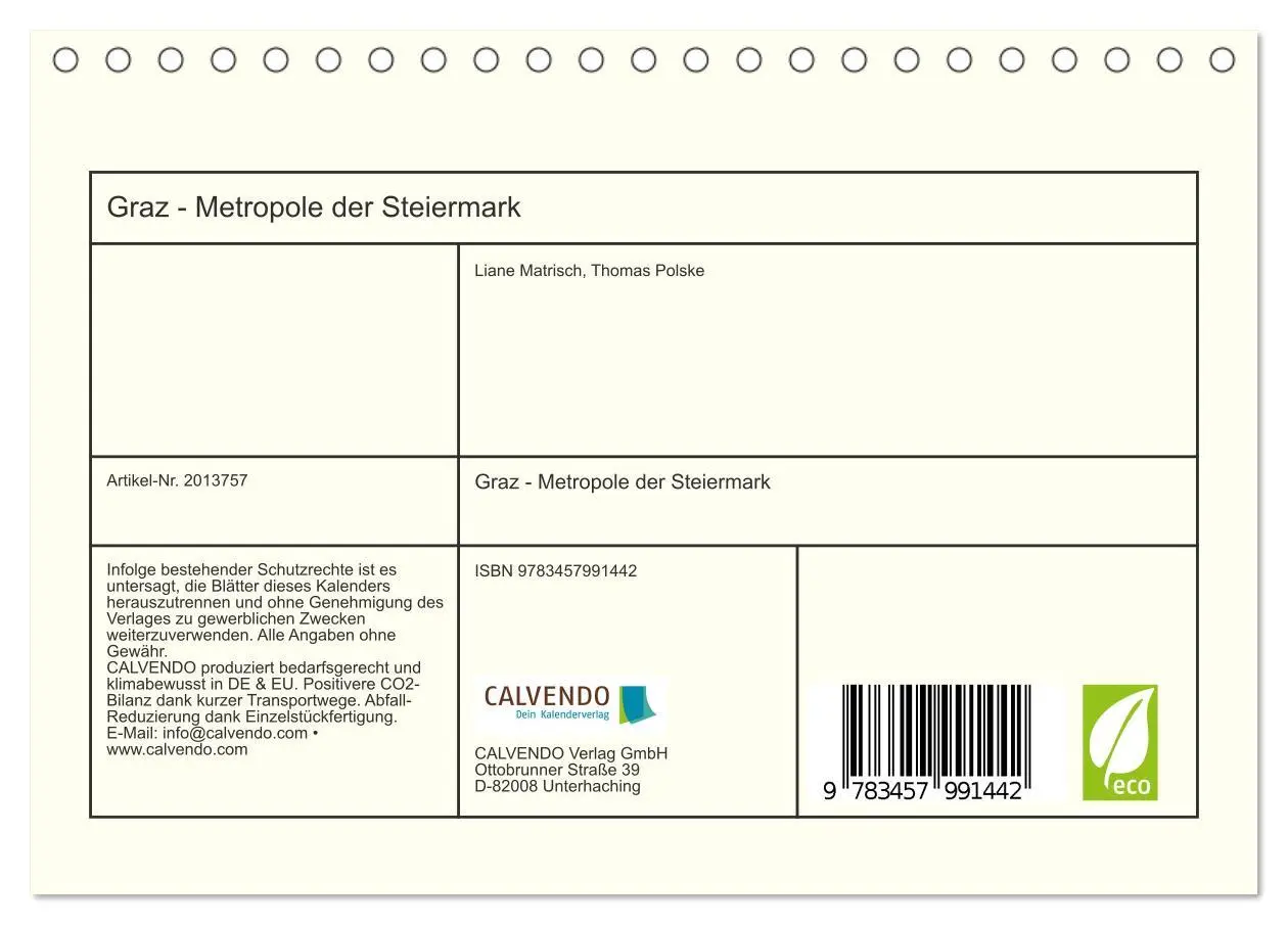 Bild: 9783457991442 | Graz - Metropole der Steiermark (Tischkalender 2026 DIN A5 quer),...