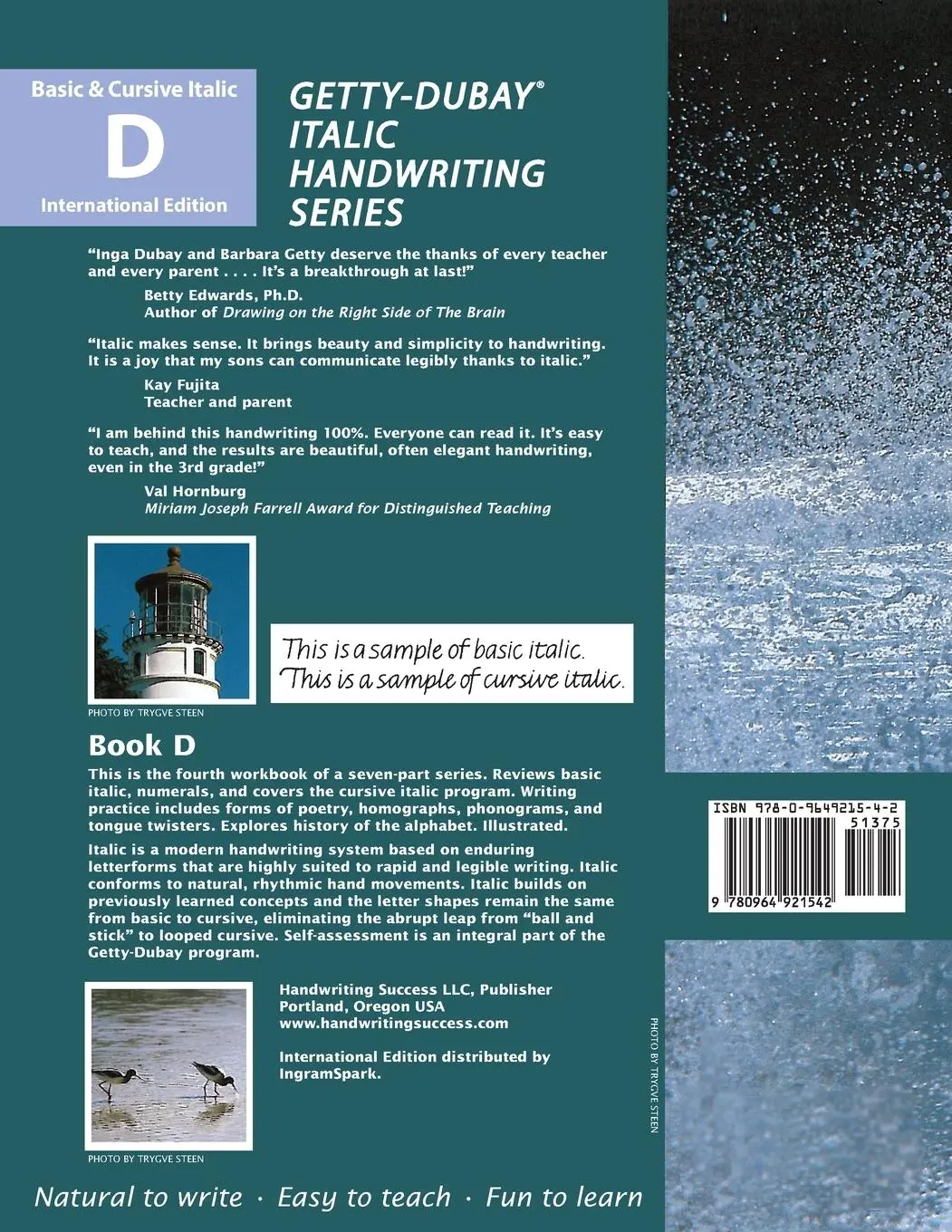 Rückseite: 9780964921542 | Getty-Dubay Italic Handwriting Series | Book D | Barbara Getty (u. a.)