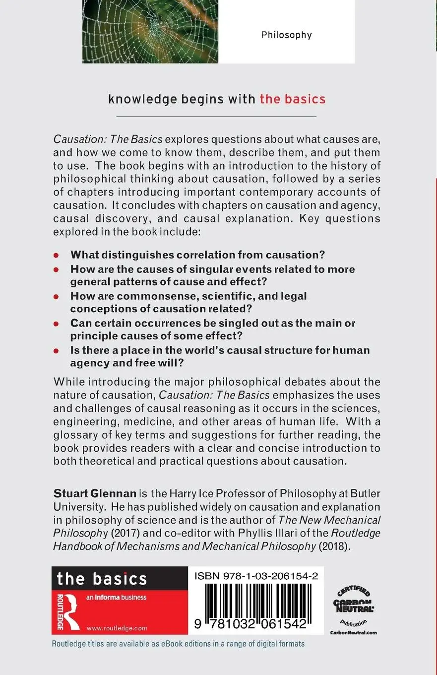 Rückseite: 9781032061542 | Causation | The Basics | Stuart Glennan | Taschenbuch | Englisch