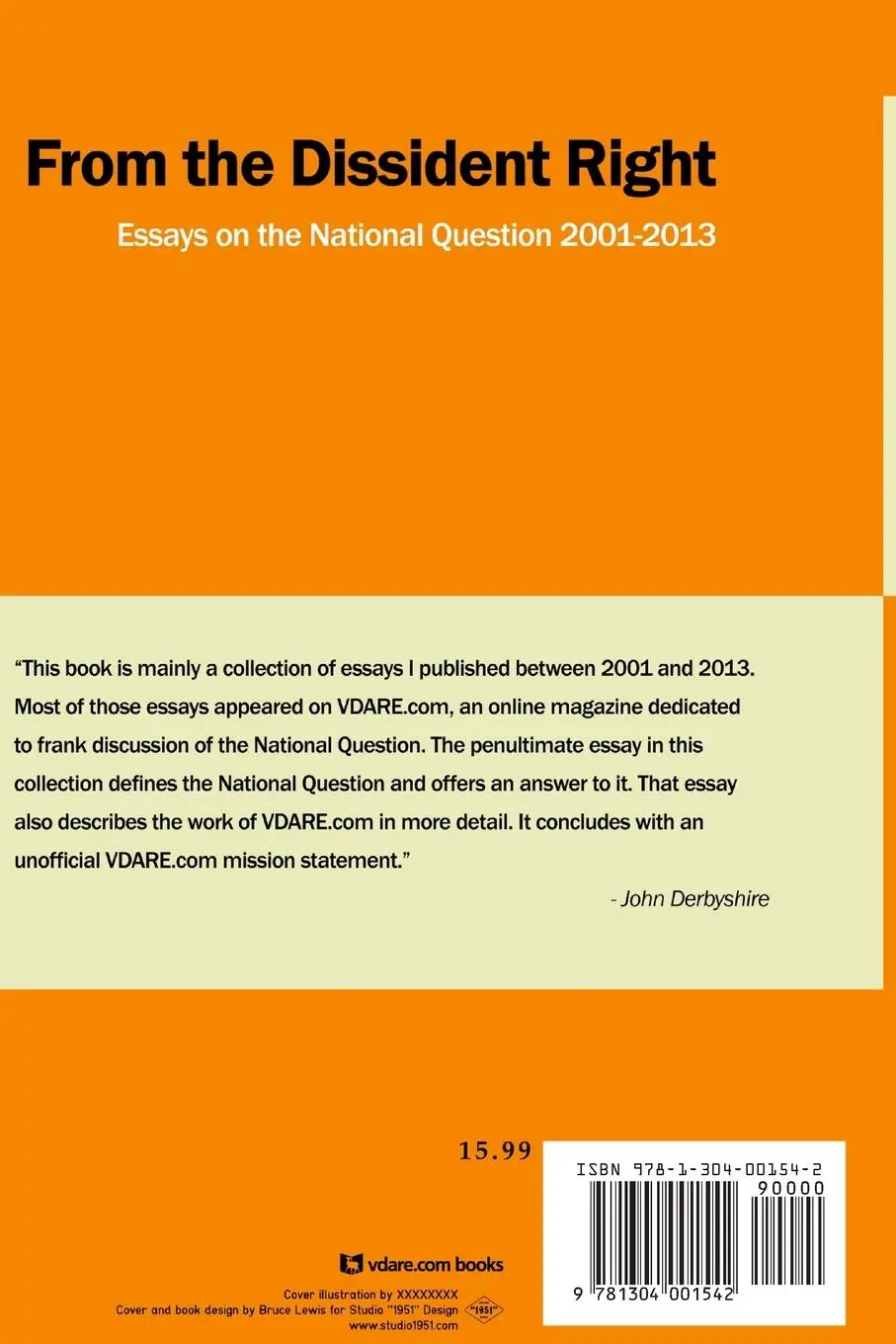 Rückseite: 9781304001542 | From the Dissident Right | John Derbyshire | Taschenbuch | Englisch