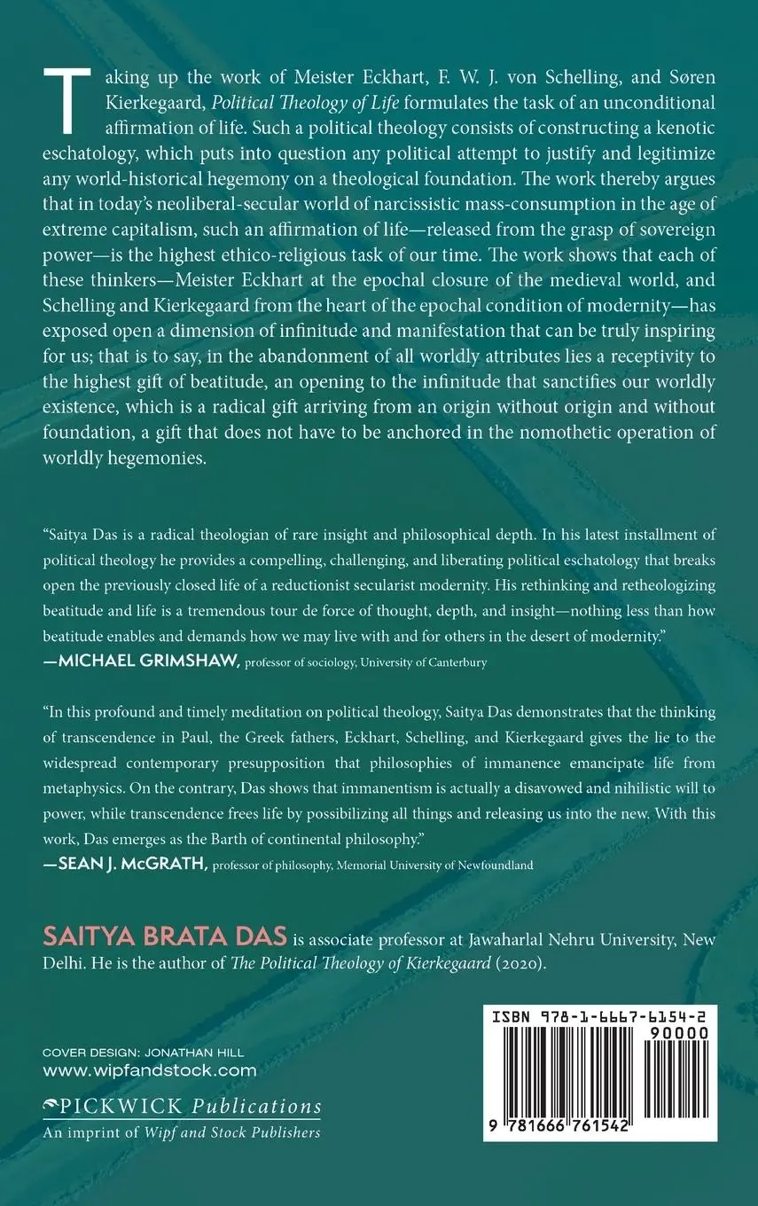 Rückseite: 9781666761542 | Political Theology of Life | Saitya Brata Das | Buch | Englisch | 2023