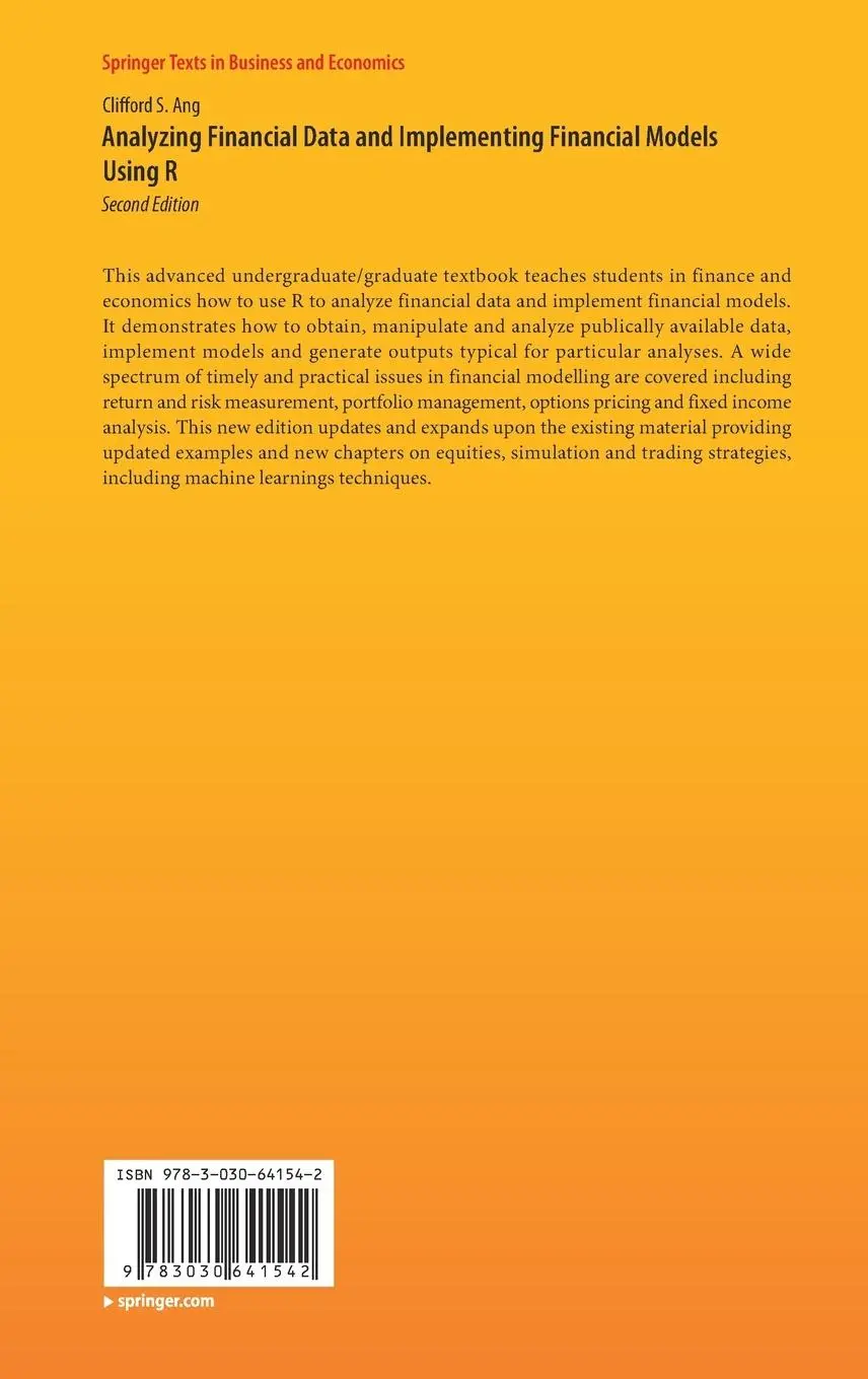 Rückseite: 9783030641542 | Analyzing Financial Data and Implementing Financial Models Using R