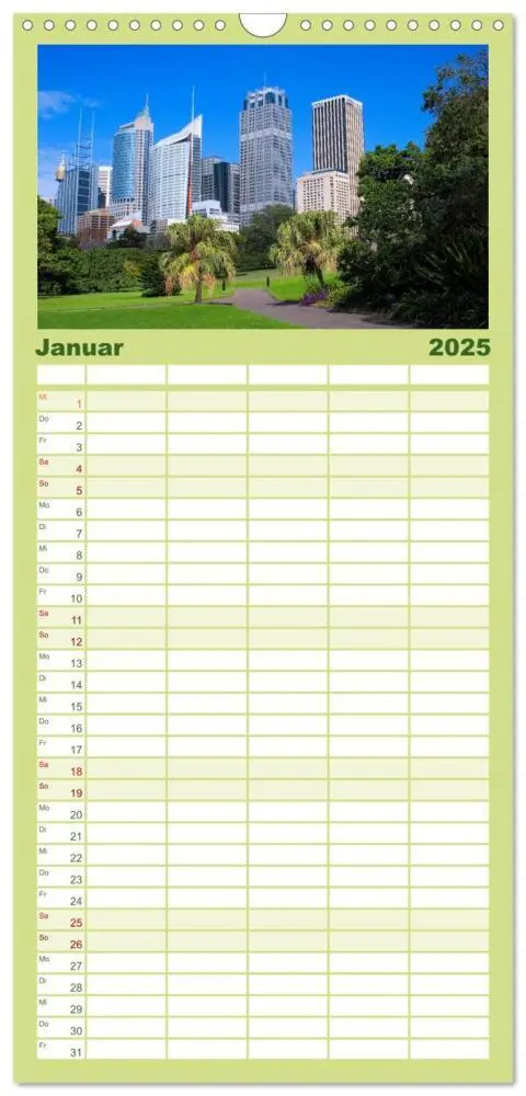 Bild: 9783457121542 | Familienplaner 2025 - Australien mit 5 Spalten (Wandkalender, 21 x...