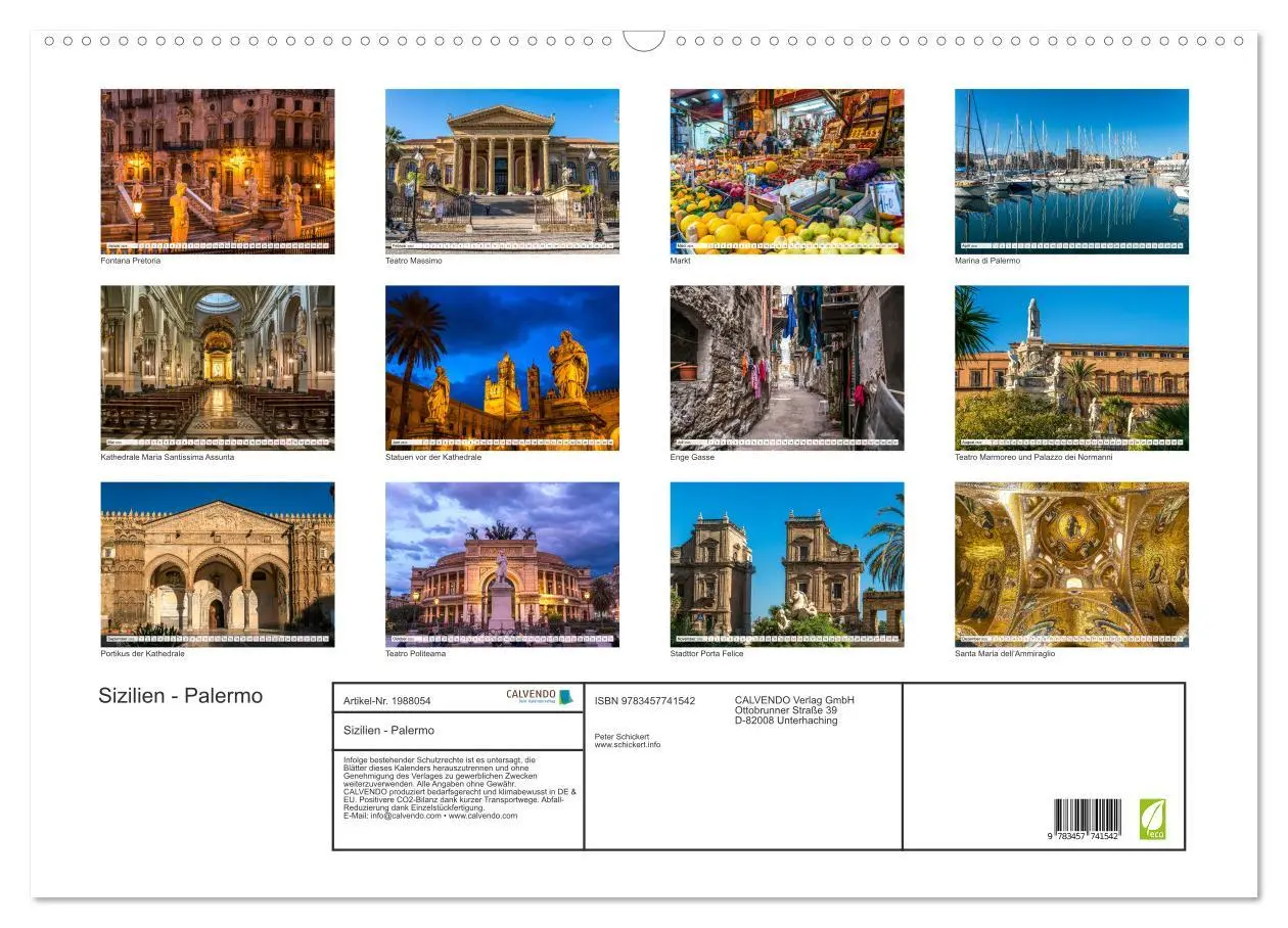 Bild: 9783457741542 | Sizilien - Palermo (Wandkalender 2026 DIN A2 quer), CALVENDO...
