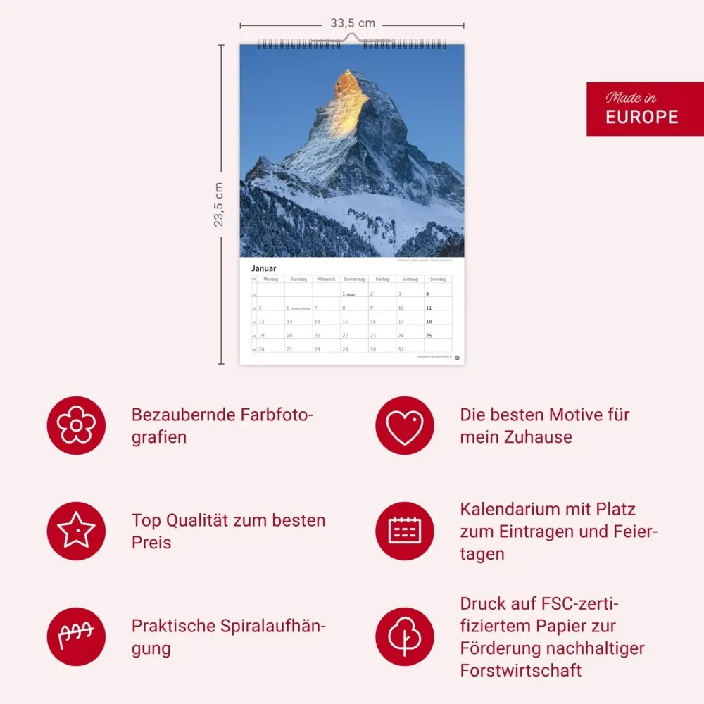 Bild: 9783756411542 | Alpen Kalender 2026 | Heye | Kalender | Spiralbindung | 13 S. | 2026