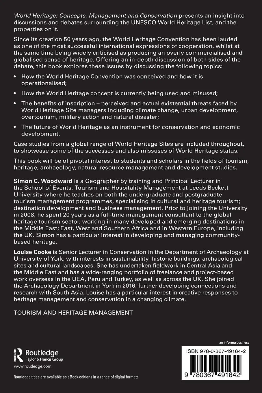 Rückseite: 9780367491642 | World Heritage | Concepts, Management and Conservation | Taschenbuch