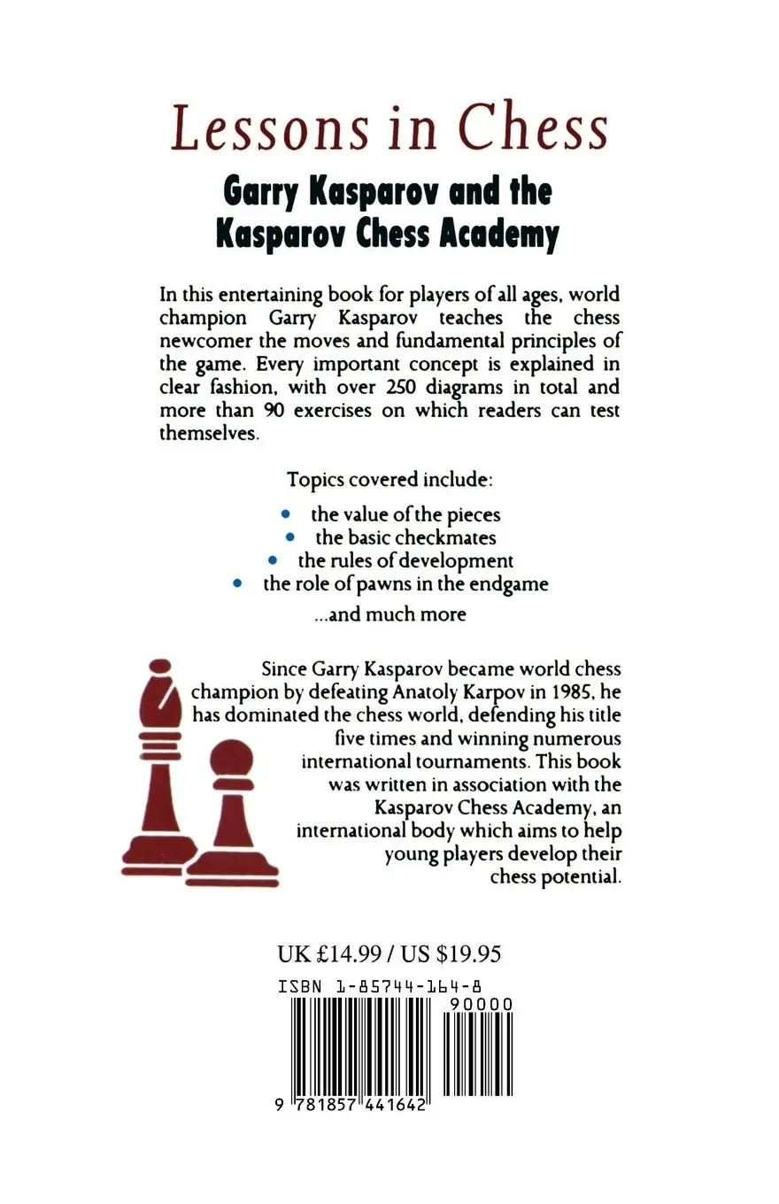 Rückseite: 9781857441642 | Lessons in Chess | Garry Kasparov (u. a.) | Taschenbuch | Englisch