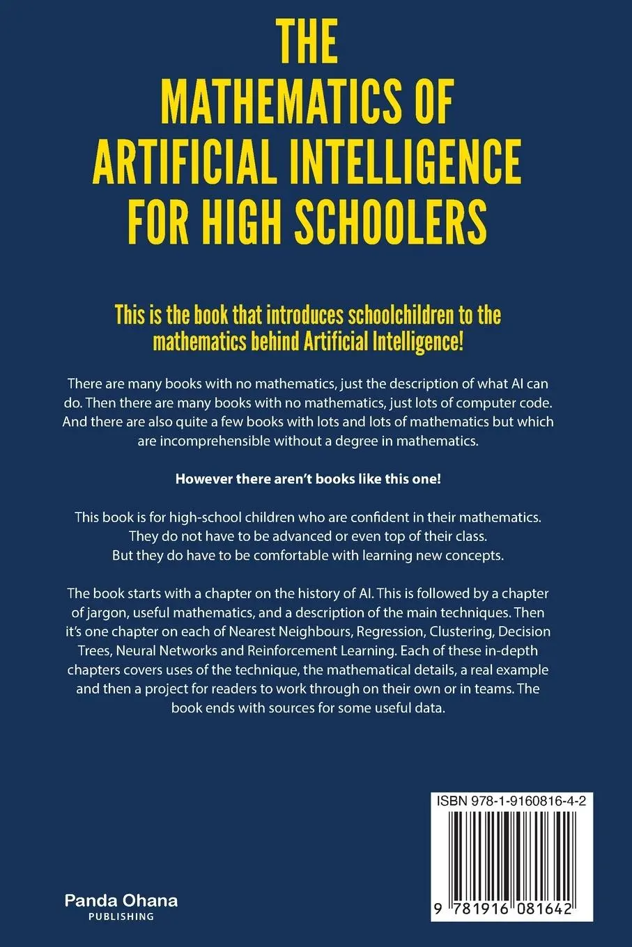 Rückseite: 9781916081642 | The Mathematics of Artificial Intelligence for High Schoolers | Buch