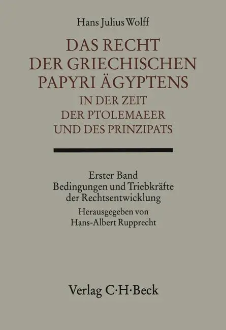 Cover: 9783406481642 | Das Recht der griechischen Papyri Ägyptens in der Zeit der...