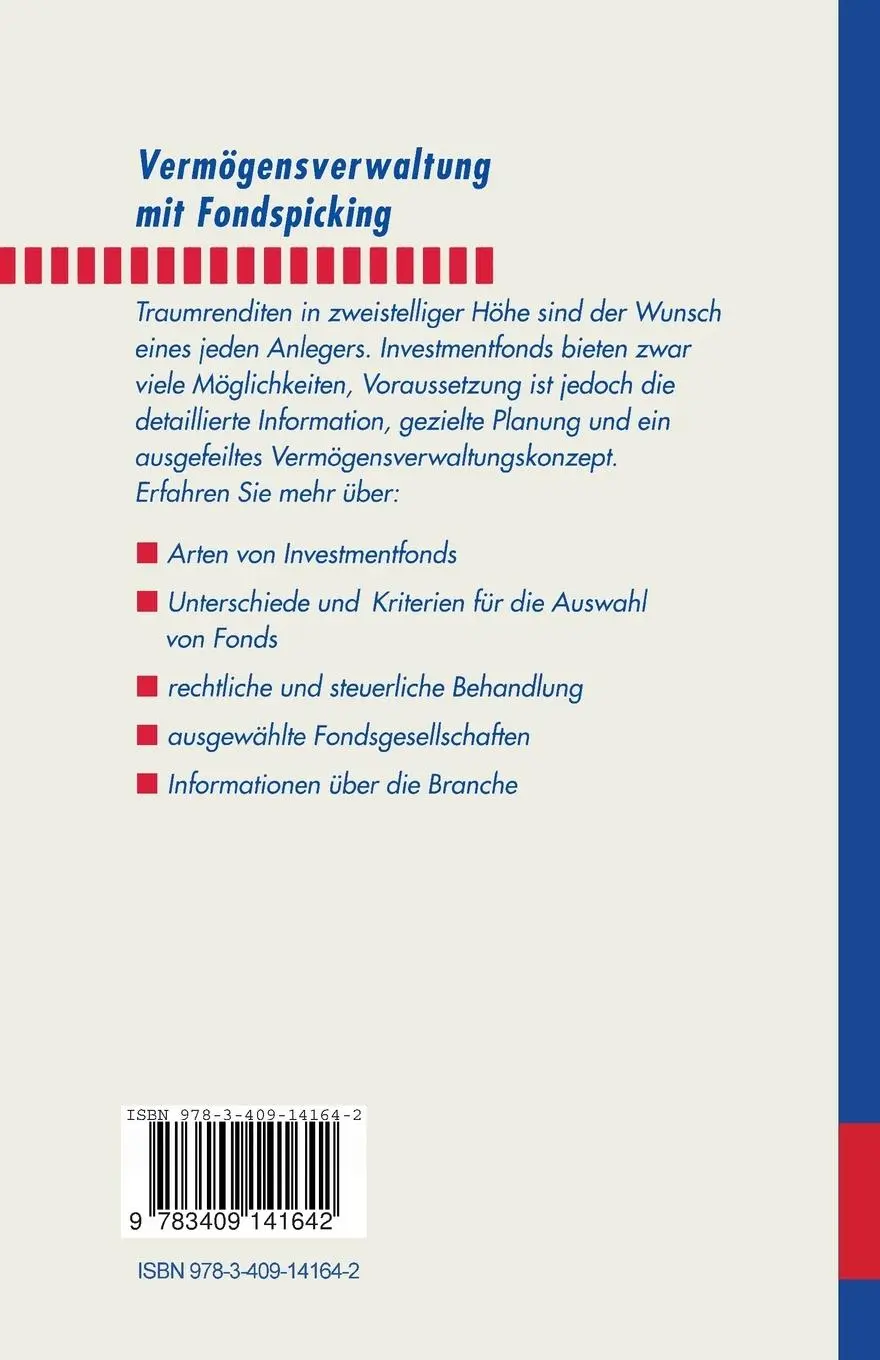 Rückseite: 9783409141642 | Vermögensverwaltung mit Fondspicking | Christoph Heuft (u. a.) | Buch