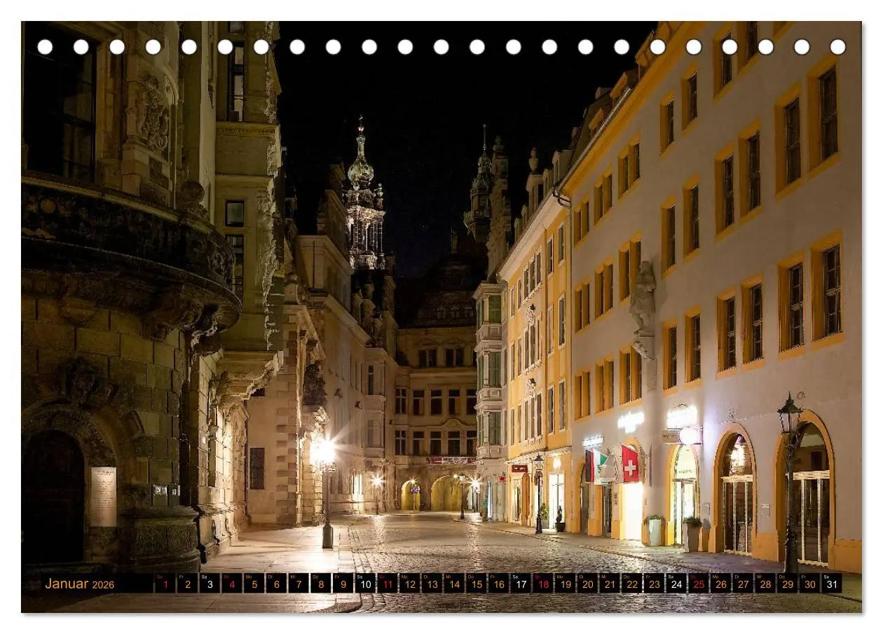 Bild: 9783516131642 | Eine Nacht in Dresden (Tischkalender 2026 DIN A5 quer), CALVENDO...