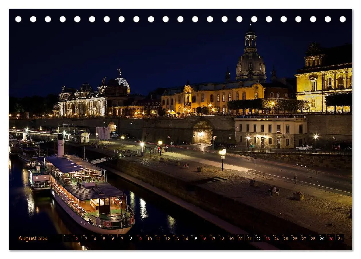 Bild: 9783516131642 | Eine Nacht in Dresden (Tischkalender 2026 DIN A5 quer), CALVENDO...