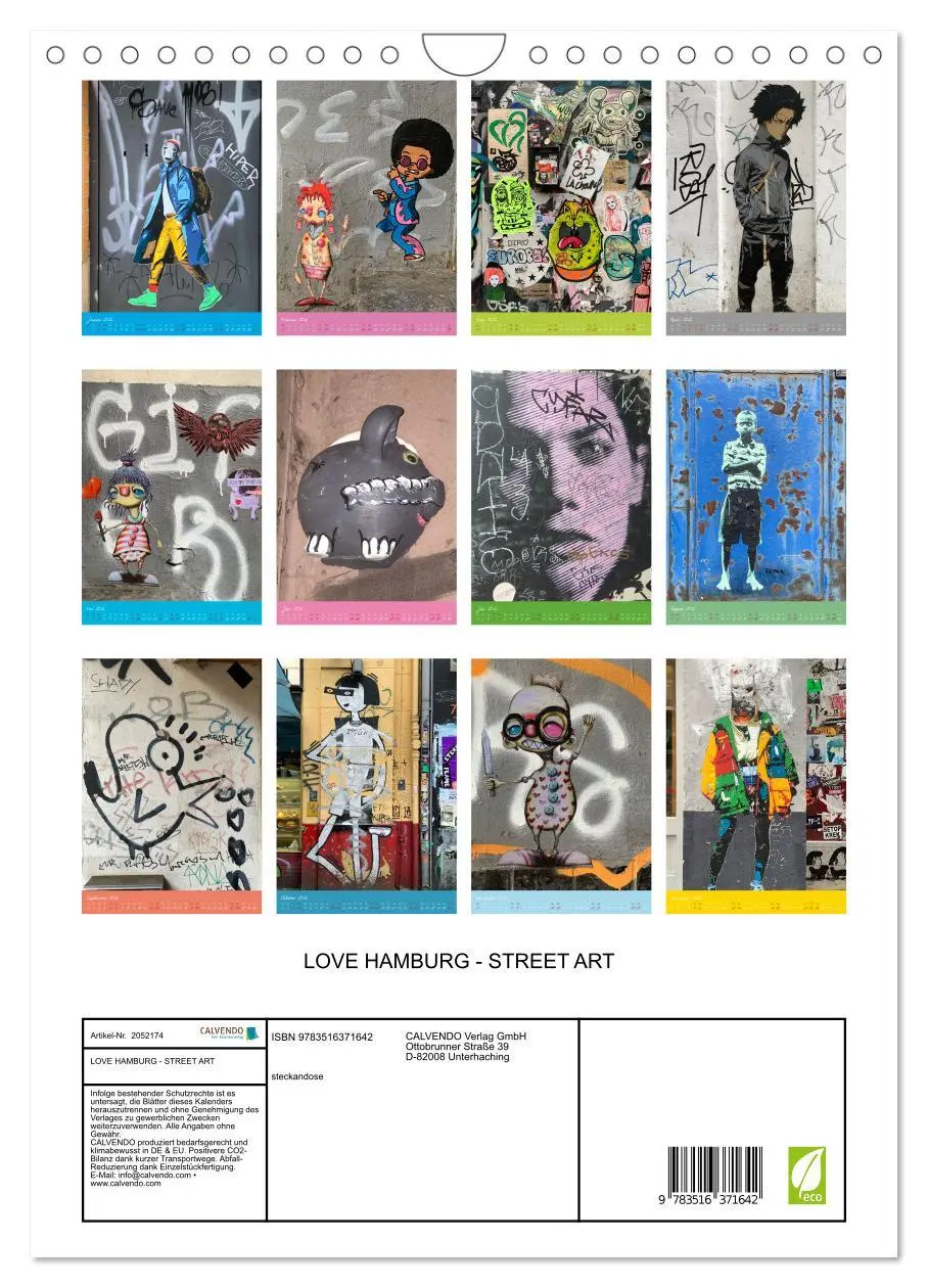 Bild: 9783516371642 | LOVE HAMBURG - STREET ART (Wandkalender 2026 DIN A4 hoch), CALVENDO...
