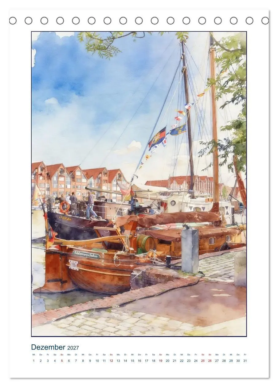 Bild: 9783516821642 | Hafen und Altstadt - Leer in Ostfriesland (Tischkalender 2027 DIN...