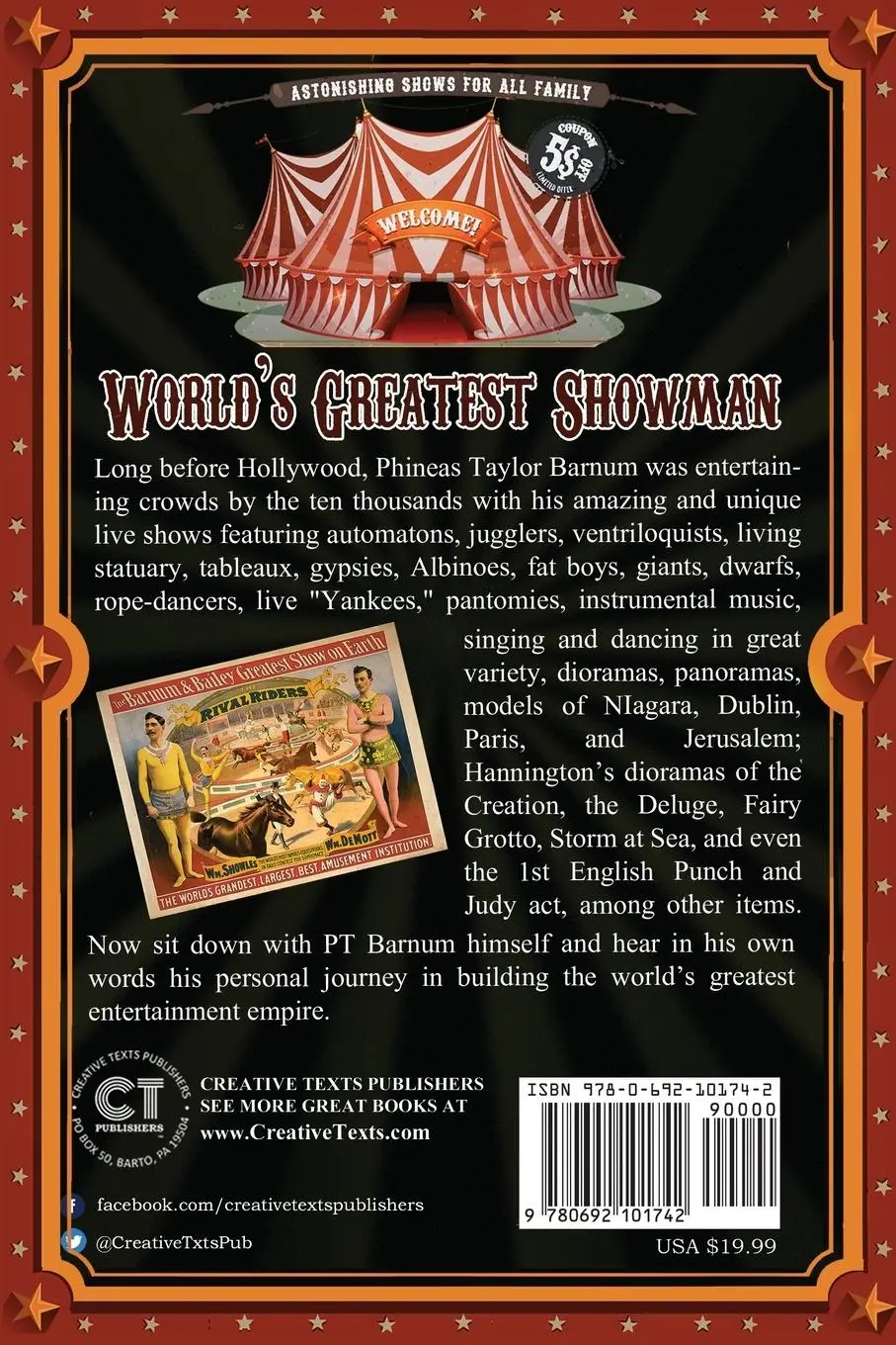 Rückseite: 9780692101742 | The True Life of the World's Greatest Showman | P T Barnum | Buch