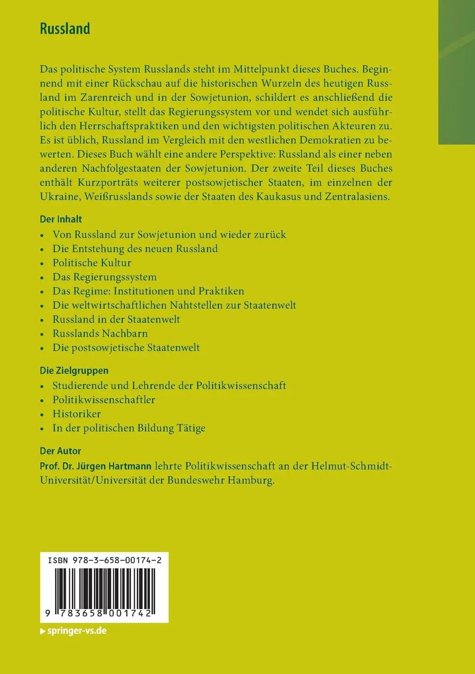 Rückseite: 9783658001742 | Russland | Jürgen Hartmann | Taschenbuch | x | Deutsch | 2012