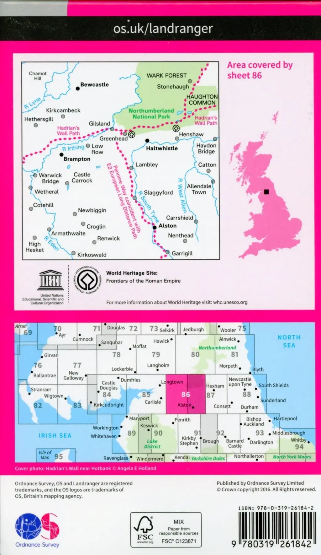 Bild: 9780319261842 | Haltwhistle &amp; Brampton, Bewcastle &amp; Alston | Ordnance Survey | 2016