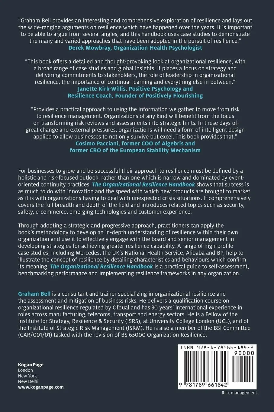 Rückseite: 9781789661842 | Organizational Resilience Handbook | Graham Bell | Taschenbuch | 2020