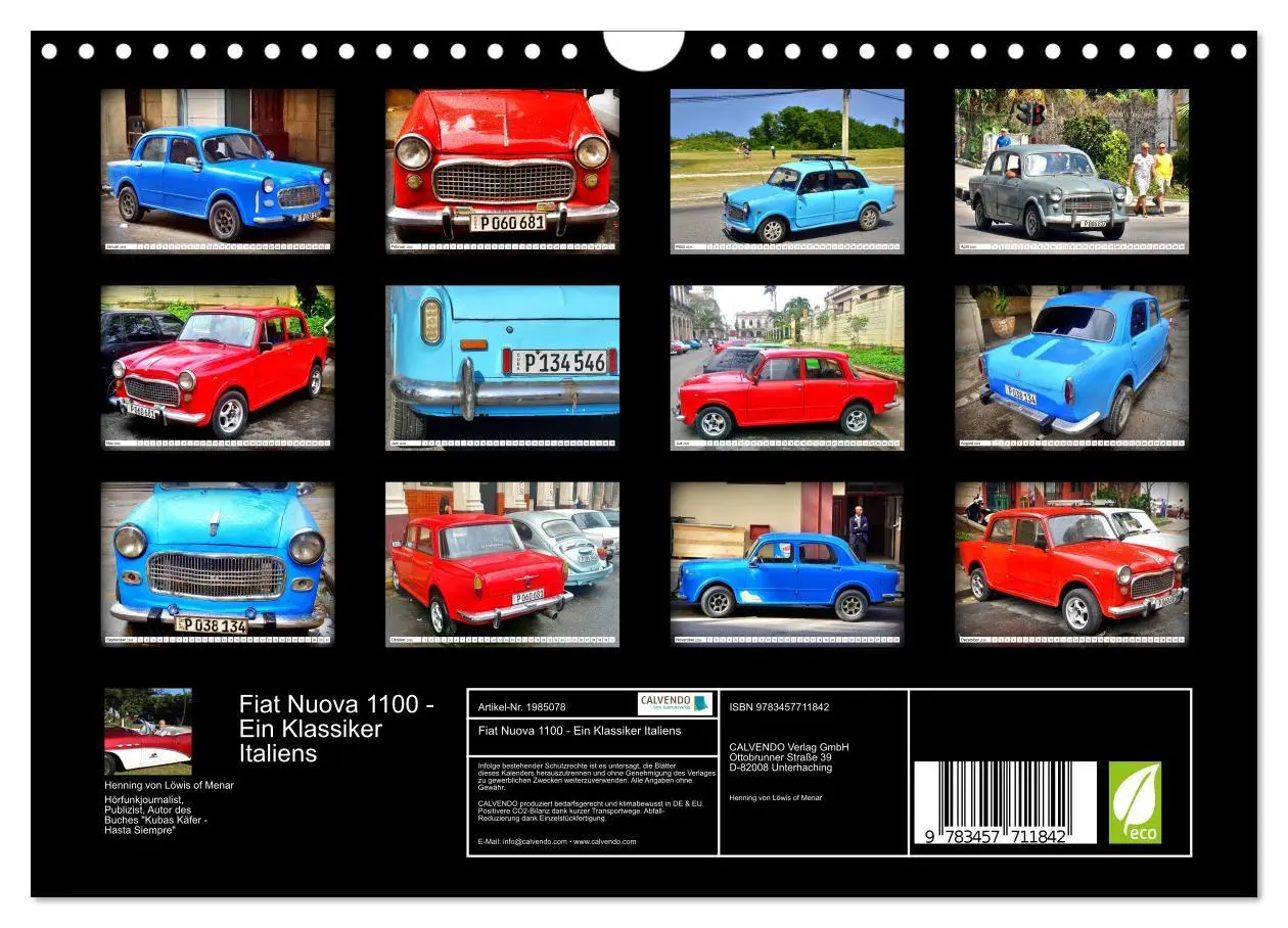 Bild: 9783457711842 | Fiat Nuova 1100 - Ein Klassiker Italiens (Wandkalender 2026 DIN A4...