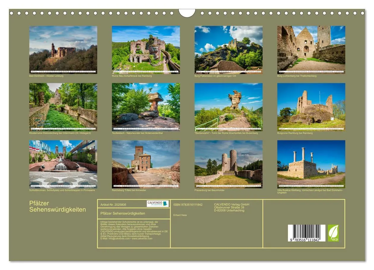 Bild: 9783516111842 | Pfälzer Sehenswürdigkeiten (Wandkalender 2026 DIN A3 quer),...