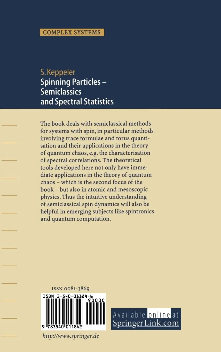 Rückseite: 9783540011842 | Spinning Particles-Semiclassics and Spectral Statistics | Keppeler | x