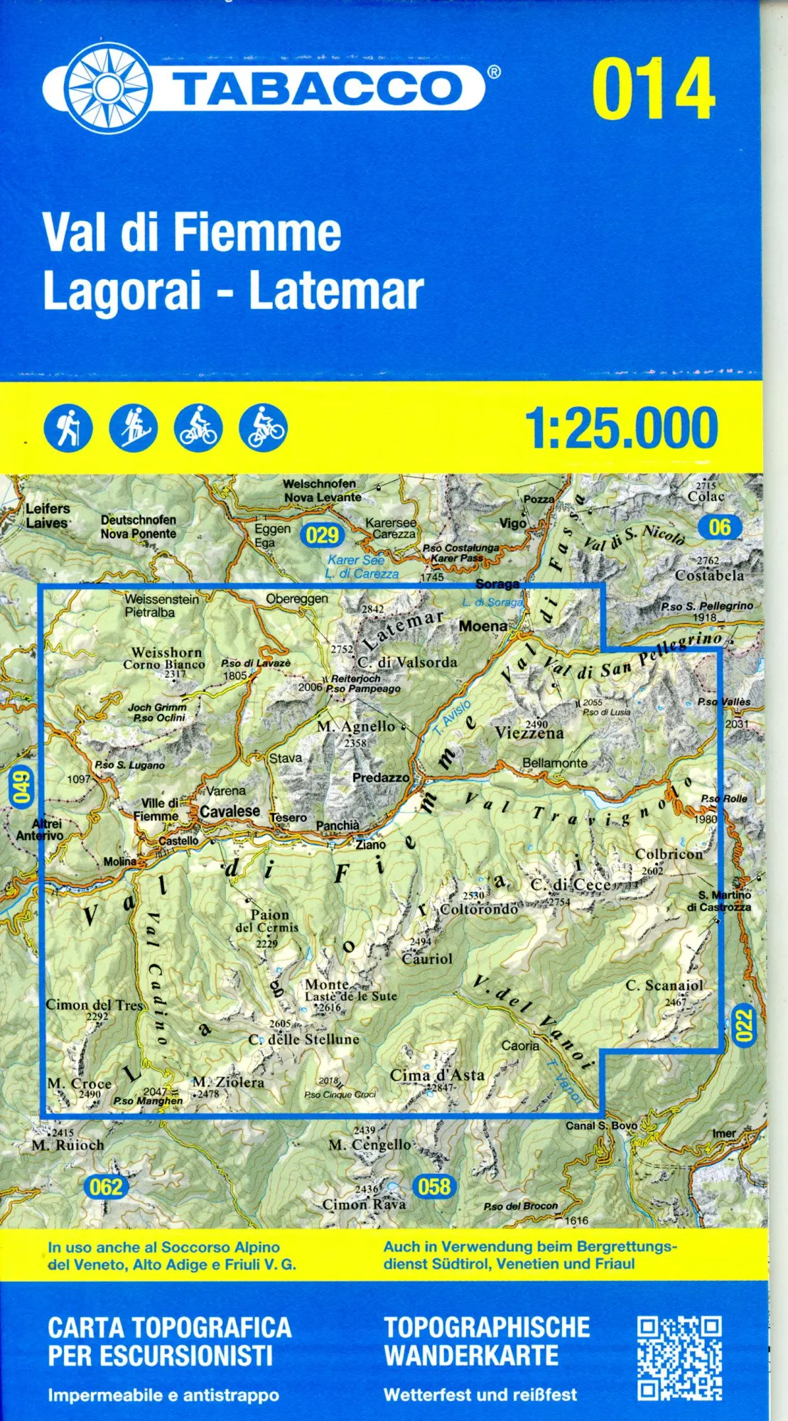 Cover: 9788883151842 | 14 Val di Fiemme | 1:25000 | (Land-)Karte | Deutsch | 2025
