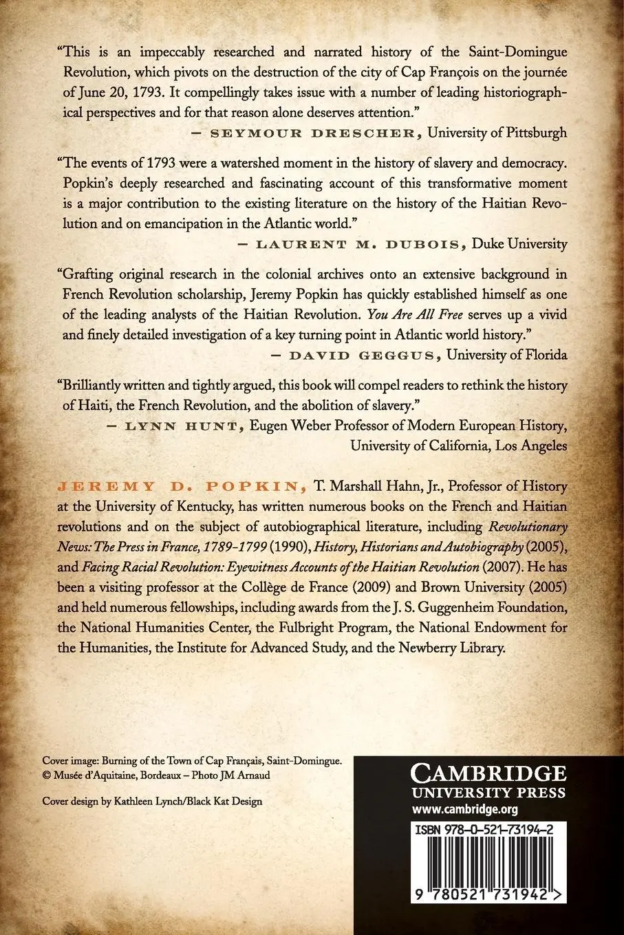 Rückseite: 9780521731942 | You Are All Free | Jeremy Popkin | Taschenbuch | Englisch | 2010