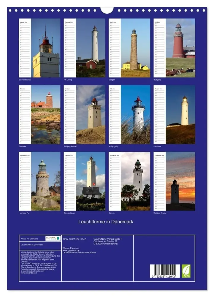 Bild: 9783516411942 | Leuchttürme in Dänemark (Wandkalender 2026 DIN A3 hoch), CALVENDO...