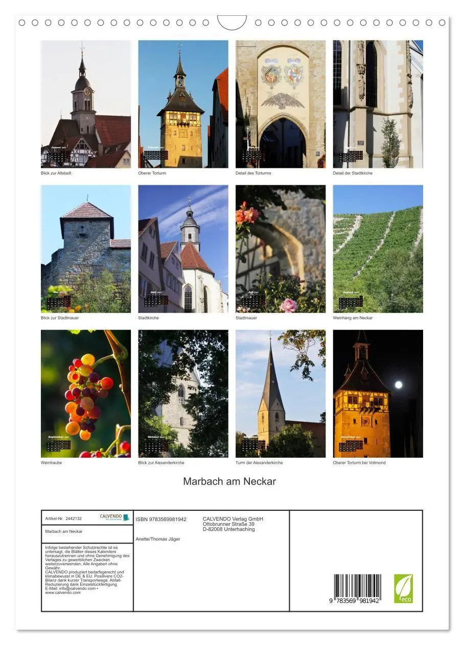 Bild: 9783569981942 | Marbach am Neckar (Wandkalender 2027 DIN A3 hoch), CALVENDO...