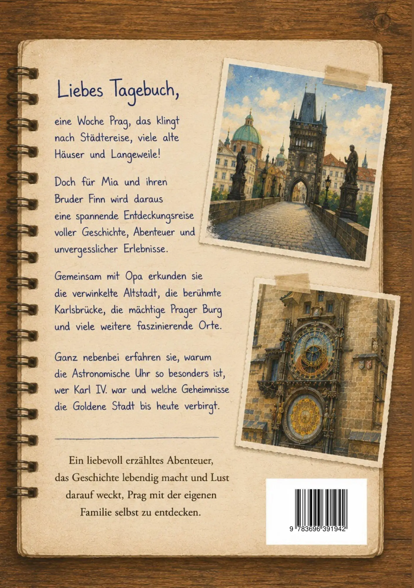 Rückseite: 9783696391942 | Prager Tagebuch | Mit Mia, Finn und Opa in Prag unterwegs | Buch