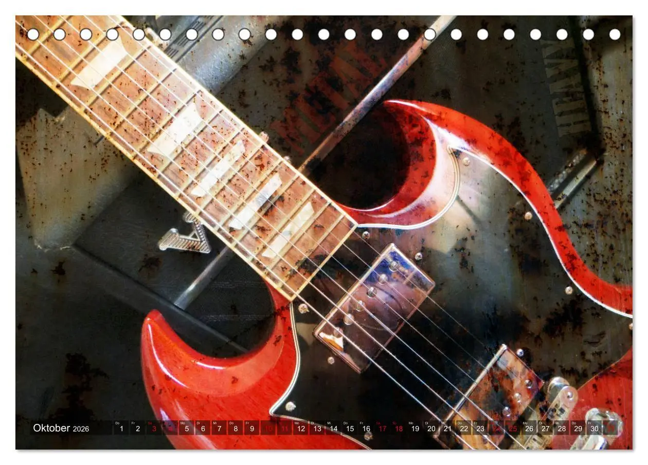 Bild: 9783457902042 | Gitarren - Grunge Style (Tischkalender 2026 DIN A5 quer), CALVENDO...