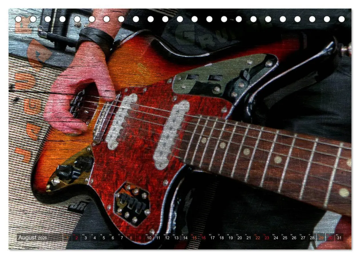 Bild: 9783457902042 | Gitarren - Grunge Style (Tischkalender 2026 DIN A5 quer), CALVENDO...