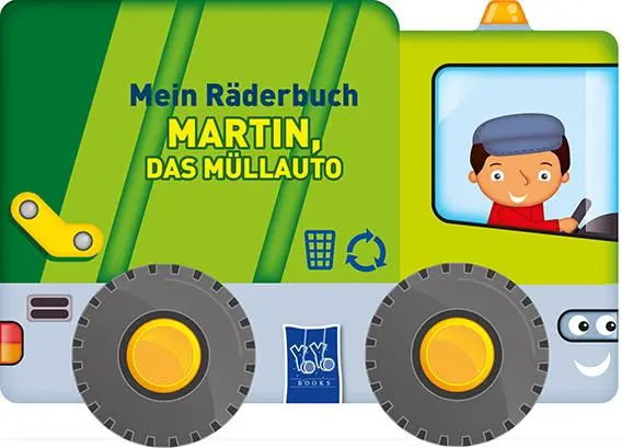Cover: 9789464542042 | Mein Räderbuch - Martin, das Müllauto | Mit stabilen Kunststoffrädern