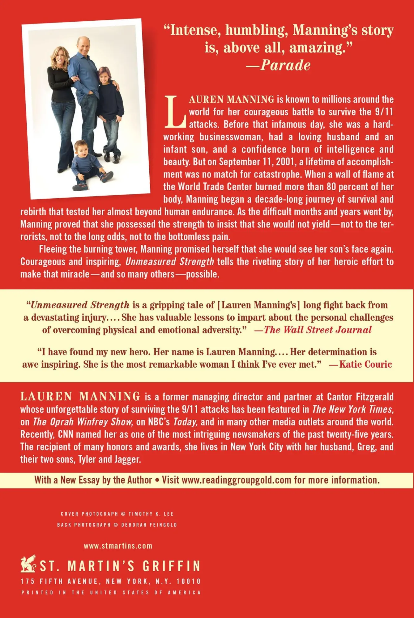 Rückseite: 9781250012142 | Unmeasured Strength | A Story of Survival and Transformation | Manning
