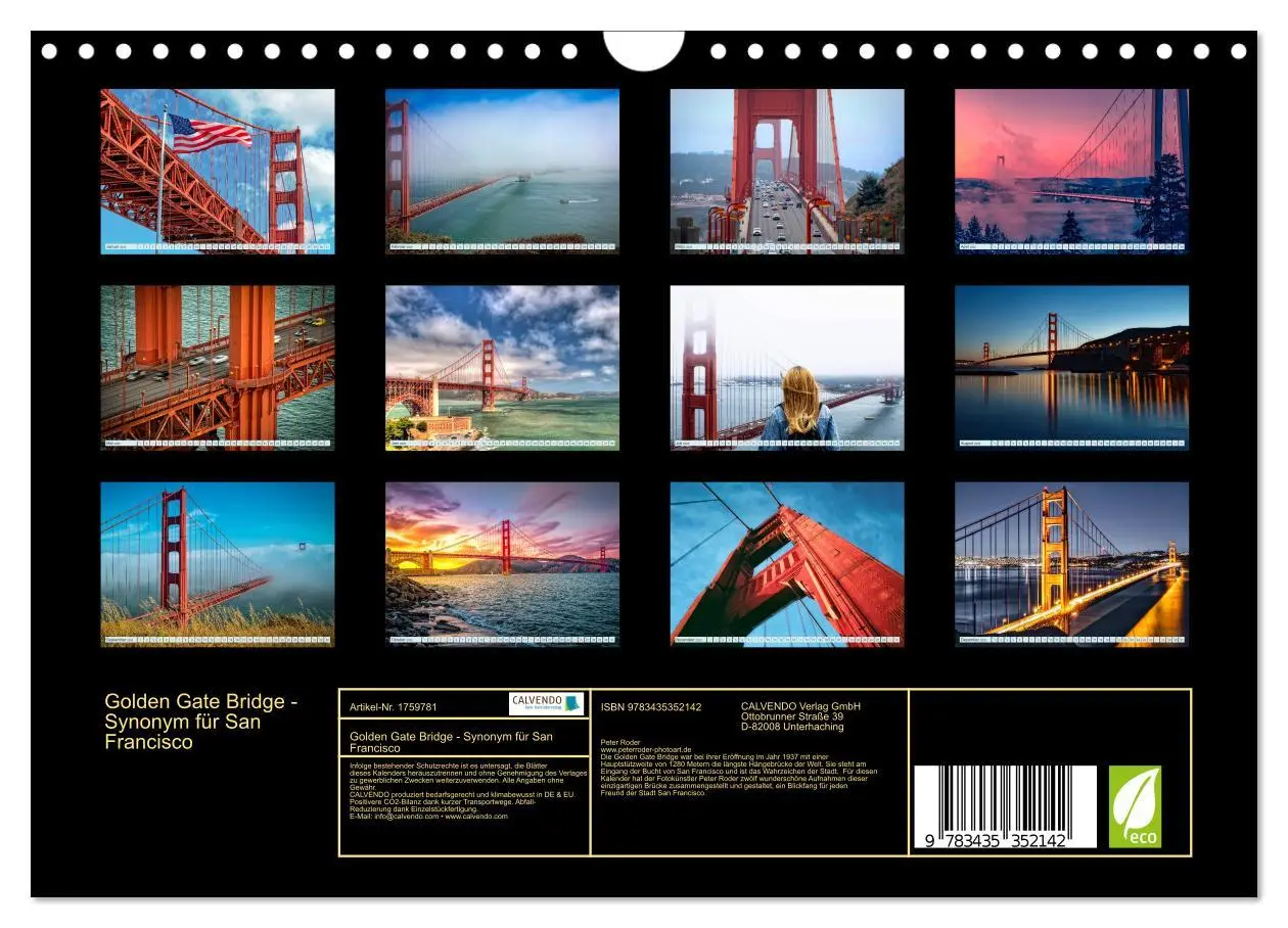 Bild: 9783435352142 | Golden Gate Bridge - Synonym für San Francisco (Wandkalender 2025...