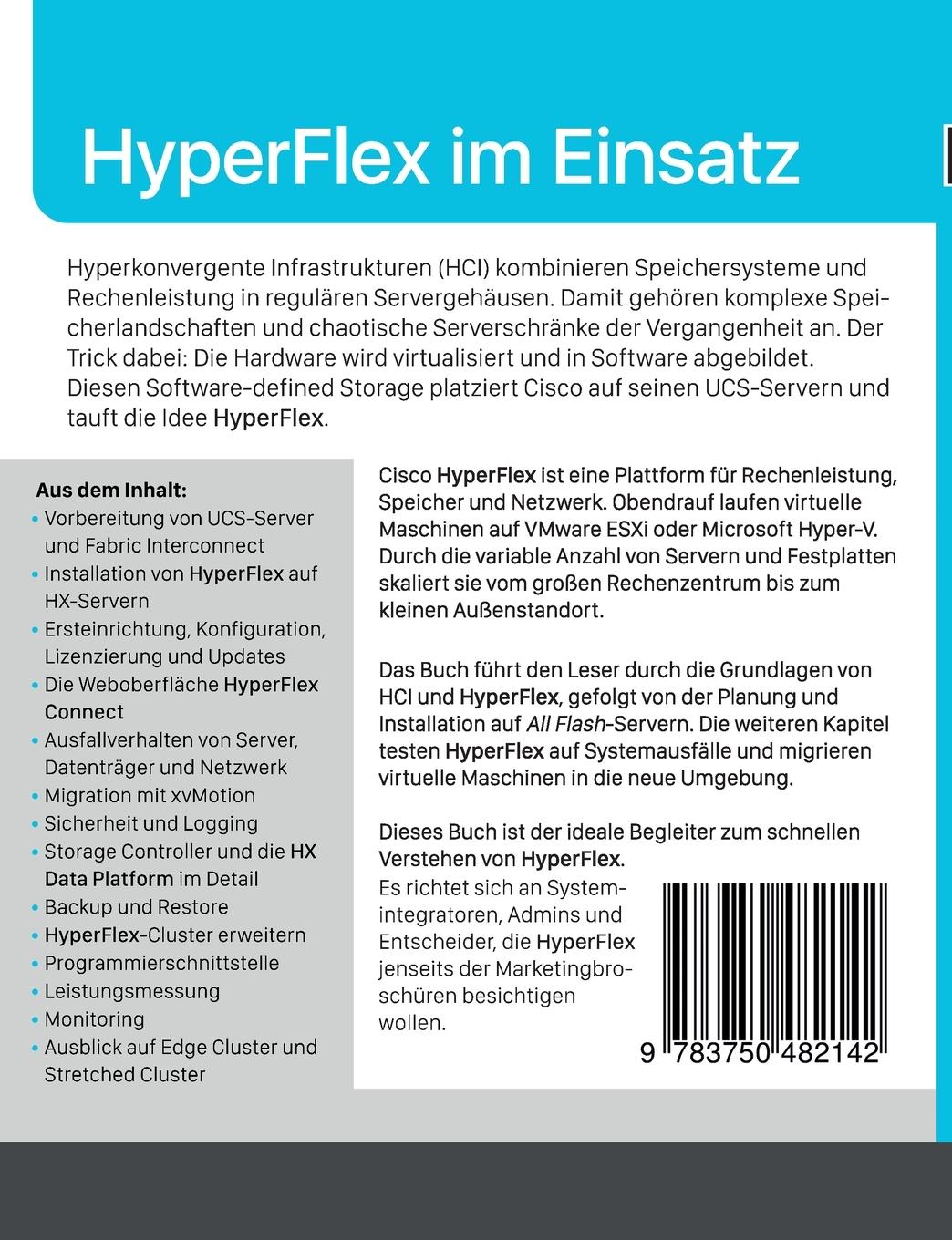 Rückseite: 9783750482142 | Cisco HyperFlex im Einsatz | Hyperkonvergente Infrastruktur | Stubbig