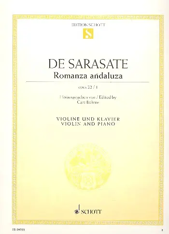 Cover: 9790001092142 | Romanza Andaluza 1 Opus 22 | Pablo de Sarasate | Buch | Deutsch