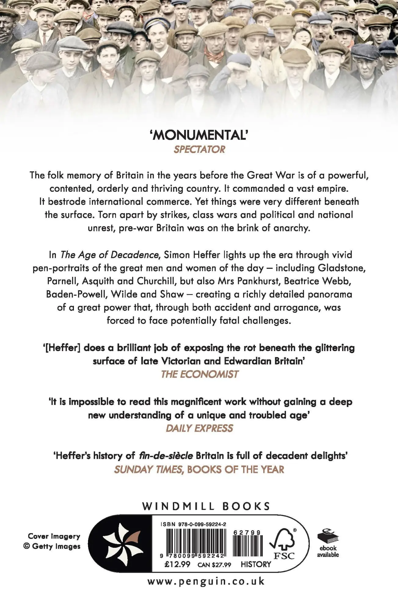 Rückseite: 9780099592242 | The Age of Decadence | Britain 1880 to 1914 | Simon Heffer | Buch