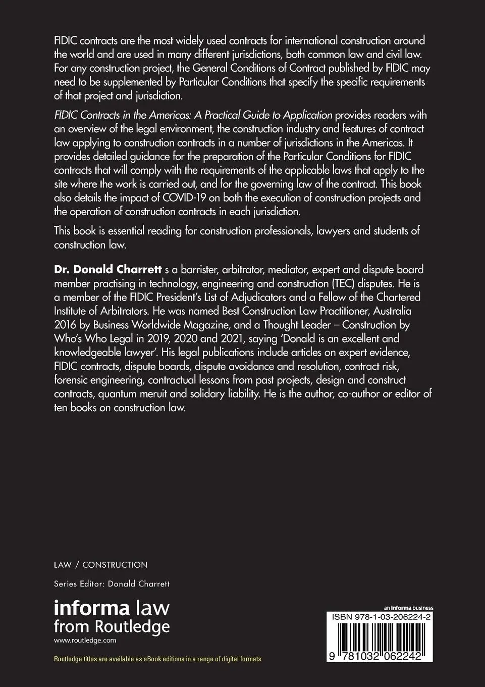 Rückseite: 9781032062242 | FIDIC Contracts in the Americas | A Practical Guide to Application