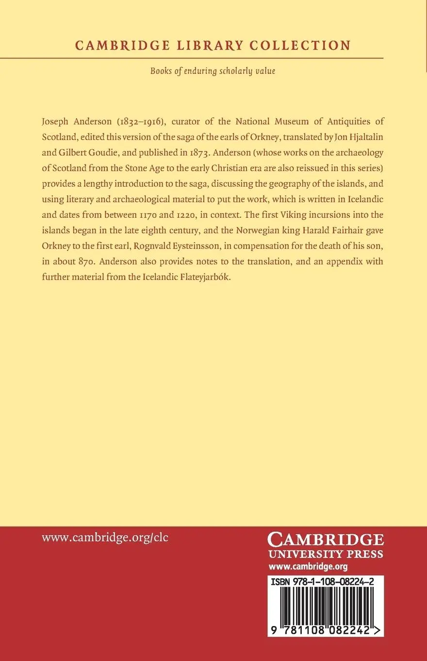 Rückseite: 9781108082242 | The Orkneyinga Saga | Joseph Anderson | Taschenbuch | Englisch | 2019
