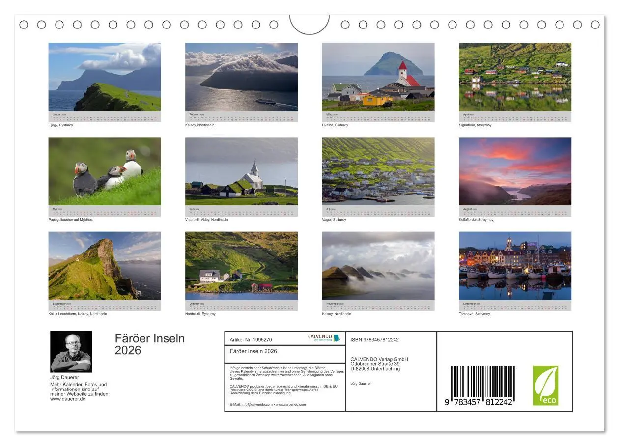 Bild: 9783457812242 | Färöer Inseln 2026 (Wandkalender 2026 DIN A4 quer), CALVENDO...